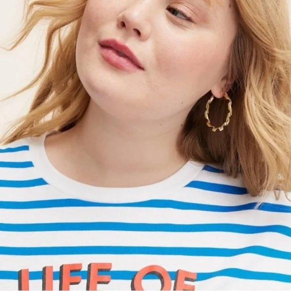 kate spade Gold Textured Hoop Earrings - Picture 2 of 2